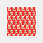 Cosy Christmas Teddy Bear Serviette (Vorderseite)