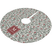 Cosy Classic floral Christmas Pattern Monogram Polyester Weihnachtsbaumdecke (Schrägansicht)