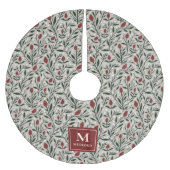 Cosy Classic floral Christmas Pattern Monogram Polyester Weihnachtsbaumdecke (Vorderseite)