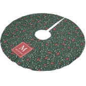 Cosy Classic floral Christmas Pattern Monogram Polyester Weihnachtsbaumdecke (Schrägansicht)