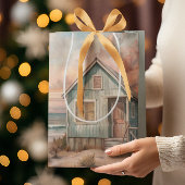 Cosy Coastal Hütte Beach House Wasserfarbe Mittlere Geschenktüte