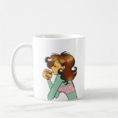 Cosy Coffee Girl Morning Illustration Kaffeetasse (Links)