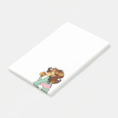 Cosy Coffee Girl Morning Illustration Post-it Klebezettel (angewinkelt)