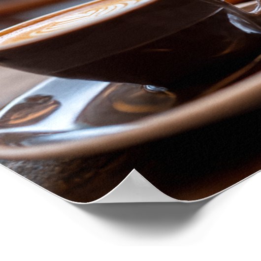 Cosy Coffee & Pastry Moment im Cobblestone Café Poster (Ecke)