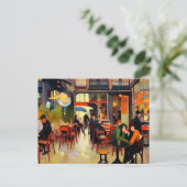 Cosy Coffee Shop in Paris Postkarte (Stehend Vorderseite)