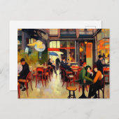 Cosy Coffee Shop in Paris Postkarte (Vorne/Hinten)