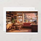 Cosy Coffee Shop Postkarte (Vorne/Hinten)