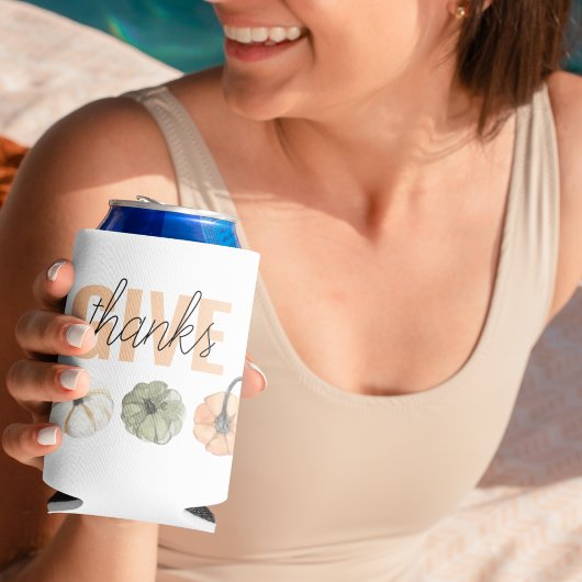 Cosy Colorful Pastel Give Danke und Pumpkin Dosenkühler