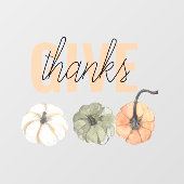 Cosy Colorful Pastel Give Danke und Pumpkin Fensteraufkleber (Blatt)