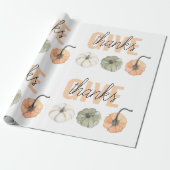 Cosy Colorful Pastel Give Danke und Pumpkin Geschenkpapier (Ungerollt)