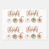 Cosy Colorful Pastel Give Danke und Pumpkin Geschenkpapier Set (Vorderseite)