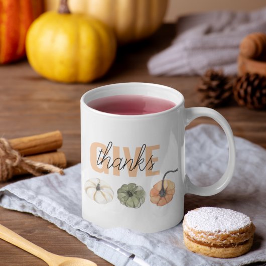 Cosy Colorful Pastel Give Danke und Pumpkin Kaffeetasse