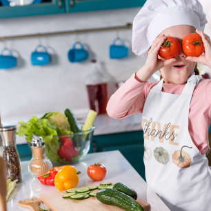 Cosy Colorful Pastel Give Danke und Pumpkin Kinderschürze