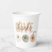 Cosy Colorful Pastel Give Danke und Pumpkin Pappbecher (Vorderseite)