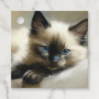 Cosy Companion Siamese Kitten Geschenketiketts Geschenkanhänger