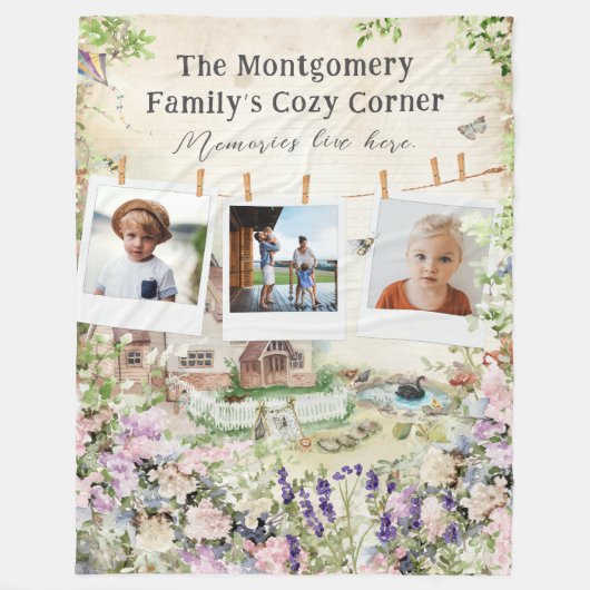 Cosy Corner | Foto "Blumengarten" Fleecedecke (Vorderseite)