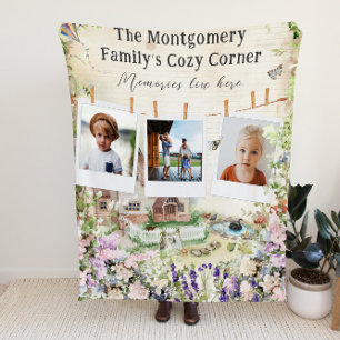 Cosy Corner Foto "Blumengarten" Fleecedecke