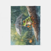 Cosy Cotattcore Frosch Whimsical Woodland Fleecedecke (Vorderseite)