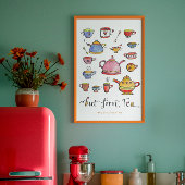 Cosy Cotgattore Tea Zitat Hand-Illustriert Boho Poster