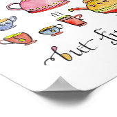 Cosy Cotgattore Tea Zitat Hand-Illustriert Boho Poster (Ecke)