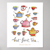 Cosy Cotgattore Tea Zitat Hand-Illustriert Boho Poster (Vorne)
