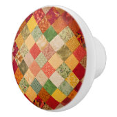 Cosy Country Fall Diamond Patchwork Quilt Keramikknauf (Rechts)