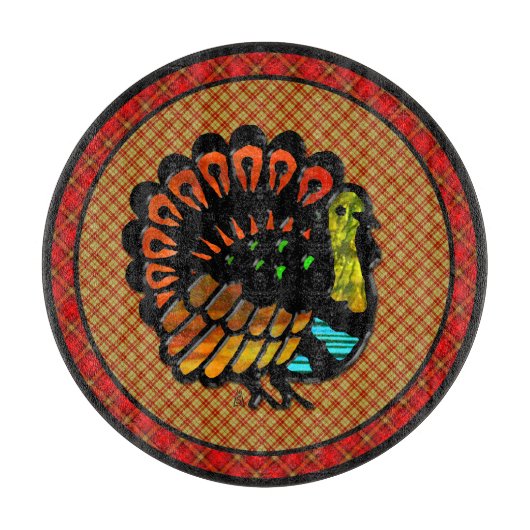 Cosy Country Turkey Kariert Charcuterhouse Board Schneidebrett (Vorderseite)