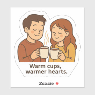 Cosy Couple Coffee Liebe Aufkleber