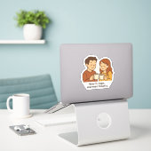 Cosy Couple Coffee Liebe Aufkleber (Laptop auf Schreibtisch)