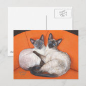 Cosy Couple Siamese Cat Postkarte (Vorne/Hinten)