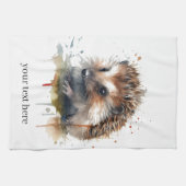 Cosy Critter: Igel in Wasserfarbe, Brauch Geschirrtuch (Horizontal)