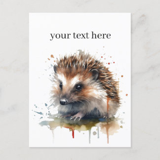 Cosy Critter: Igel in Wasserfarbe, Brauch Postkarte