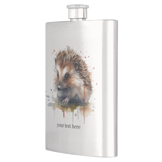 Cosy Critter: Igel in Wasserfarbe Flachmann (Links)