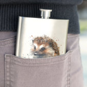 Cosy Critter: Igel in Wasserfarbe Flachmann (Beispiel)