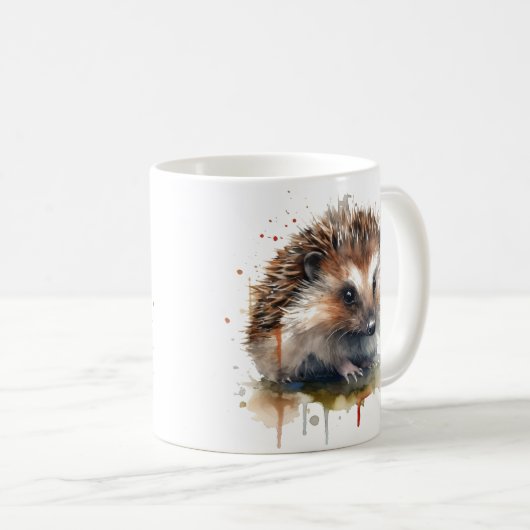 Cosy Critter: Igel in Wasserfarbe Kaffeetasse (VorderseiteRechts)