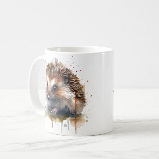 Cosy Critter: Igel in Wasserfarbe Kaffeetasse (Vorderseite Links)