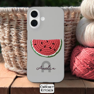 Cosy Crochet Watermelon Fruchtsästhetik Monogram iPhone 16 Hülle