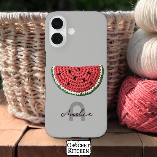 Cosy Crochet Watermelon Fruchtsästhetik Monogram Case-Mate iPhone Hülle