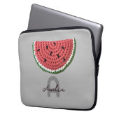 Cosy Crochet Watermelon Fruchtsästhetik Monogram Laptopschutzhülle (Vorderseite Links)