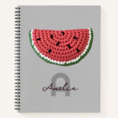 Cosy Crochet Watermelon Fruchtsästhetik Monogram Notizblock (Vorderseite)