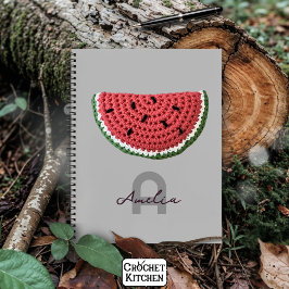 Cosy Crochet Watermelon Fruchtsästhetik Monogram Notizblock