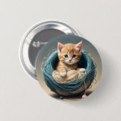 "Cosy Cuddles: The Kitten's Wooly Retreat" Button (Vorne & Hinten)