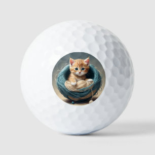 "Cosy Cuddles: The Kitten's Wooly Retreat" Golfball