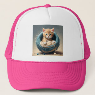 "Cosy Cuddles: The Kitten's Wooly Retreat" Truckerkappe