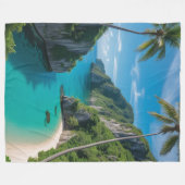 "Cosy Escapes fangen hier an - Türkis Cove Comfort Fleecedecke (Vorderseite (Horizontal))
