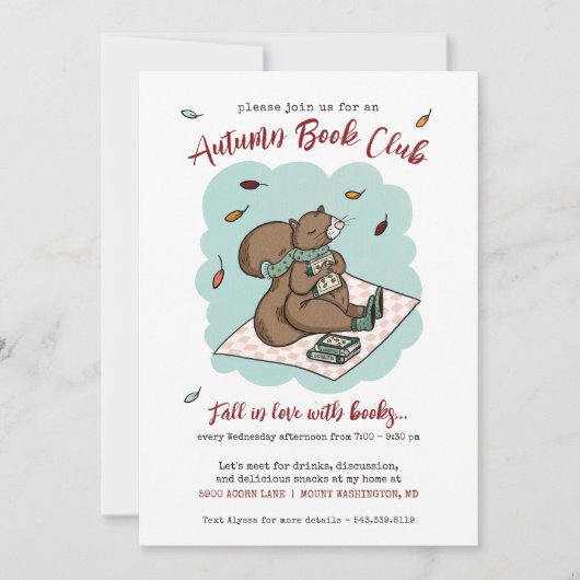 Cosy Fall Book Club Einladung (Vorderseite)