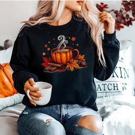 Cosy Fall Coffee Pumpkin Gewürz Herbstwoben Sweatshirt