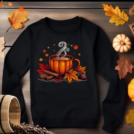 Cosy Fall Coffee Pumpkin Gewürz Herbstwoben Sweatshirt