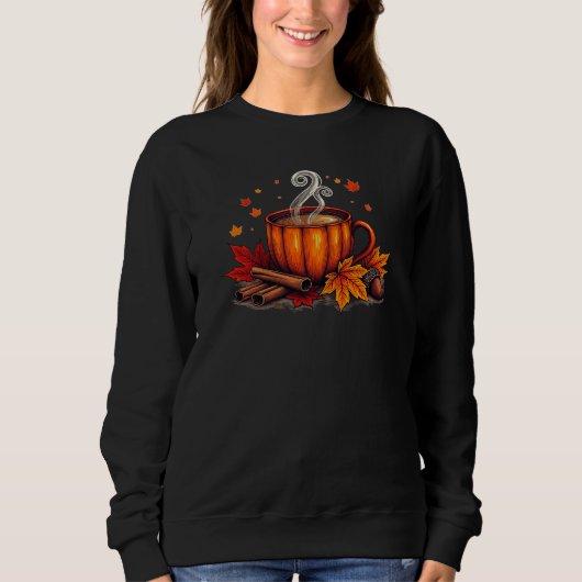 Cosy Fall Coffee Pumpkin Gewürz Herbstwoben Sweatshirt (Vorderseite)