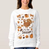 Cosy Fall Doodle Collage Erntedank Sweatshirt (Vorderseite)